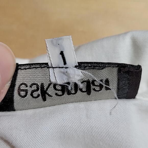 ESKANDAR Top Size 1 White Cotton Cropped Long Sleeve Button Up Shirt Blouse - Picture 9 of 13